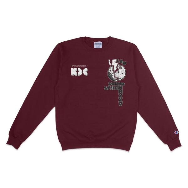 LCD Soundsystem - Knockdown Center 2025 Maroon Crewneck Sweatshirt