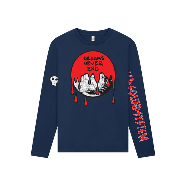 LCD Soundsystem - Dreams Never End Long Sleeve T-Shirt (Navy)
