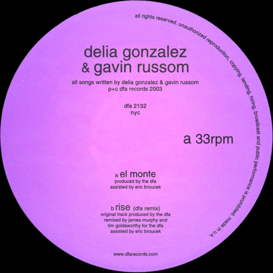 Delia Gonzalez & Gavin Russom - El Monte / Rise 12"