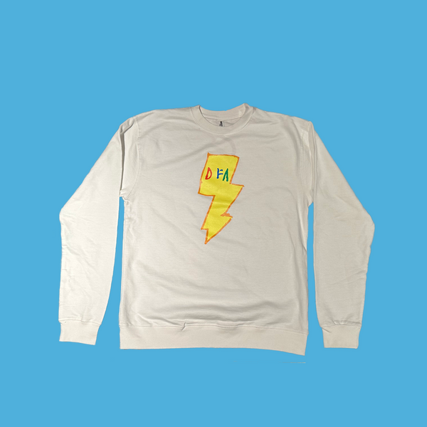 Rainbow Bolt Crewneck Sweatshirt (White)
