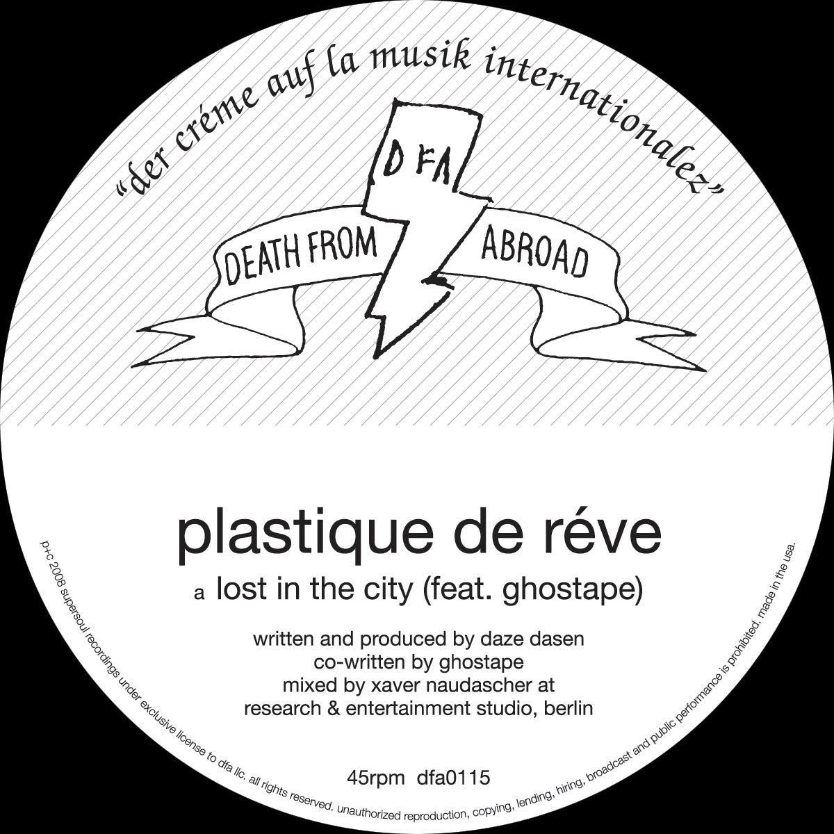 Death From Abroad: Plastique Du Reve - Lost In The City 12"