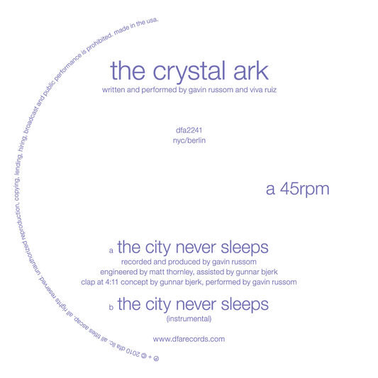 The Crystal Ark - The City Never Sleeps 12"