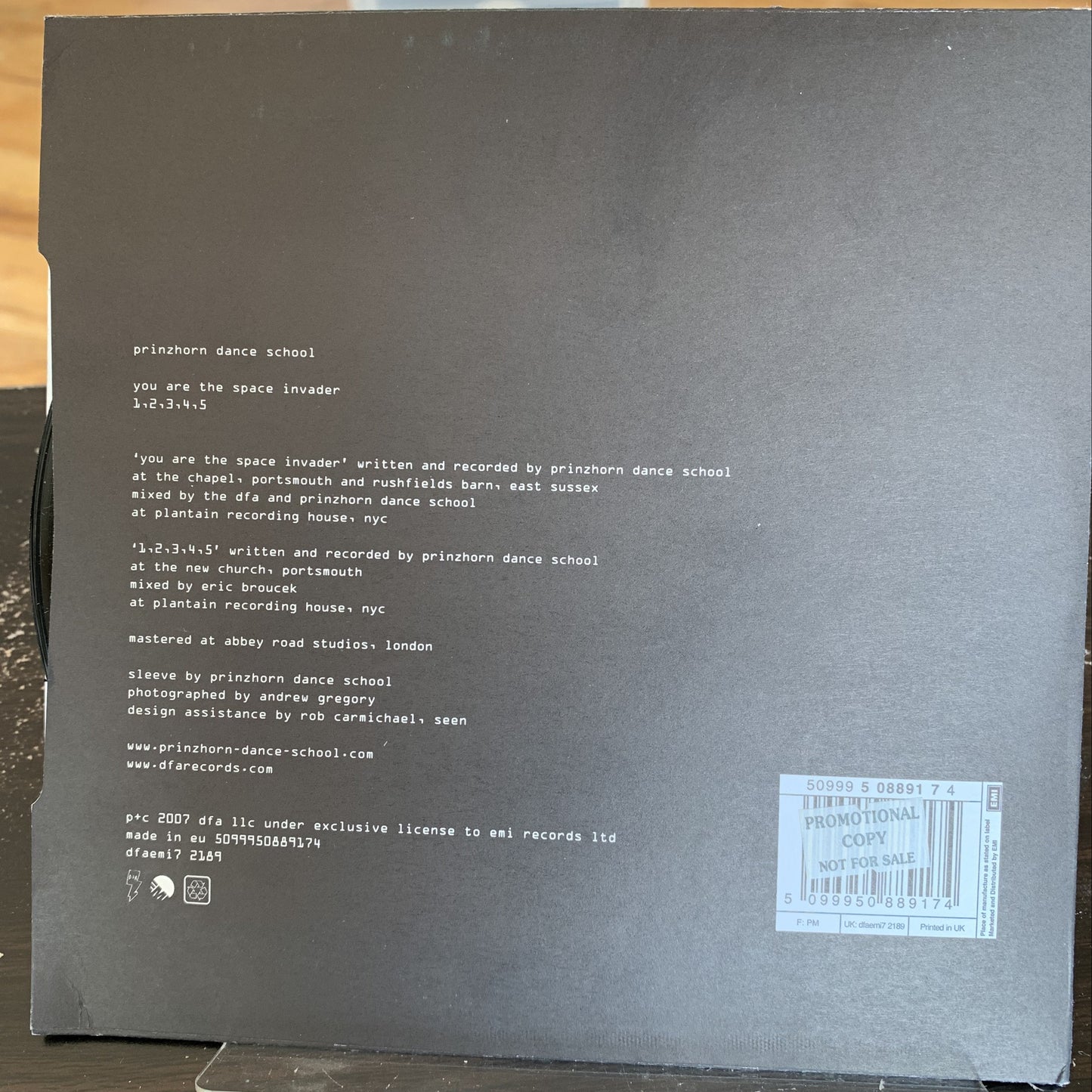 Prinzhorn Dance School - You Are The Space Invader 7"